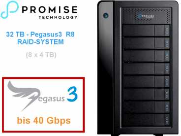Promise Pegasus3 R8 Thunderbolt3 RAID-System 32 TB {8x 4TB}MAC